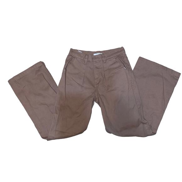 PacSun Denim - PacSun Baggy Brown Pleated High Rise Jeans Size 28